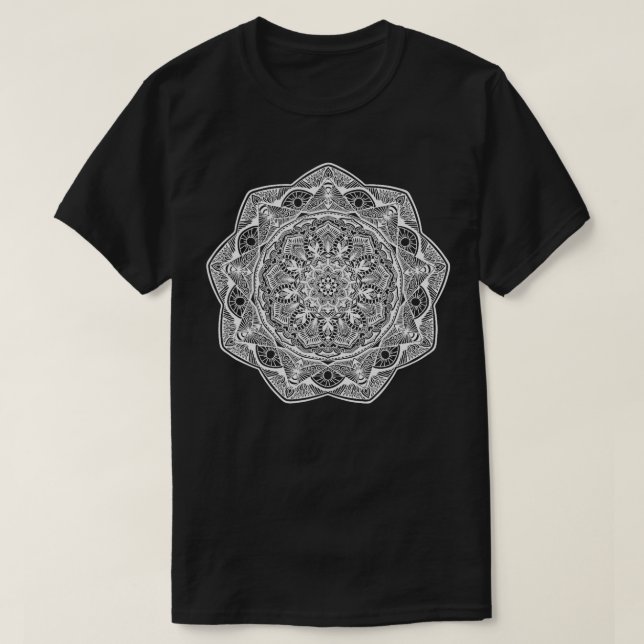 Camiseta Mandala Nine Apontou Vestuário De Bahai (Frente do Design)