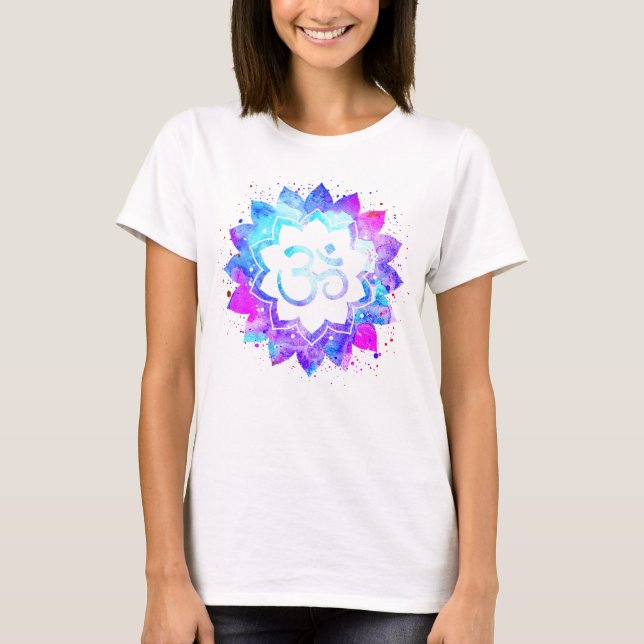 Camiseta Mandala nova da flor de Lotus da idade do símbolo (Frente)