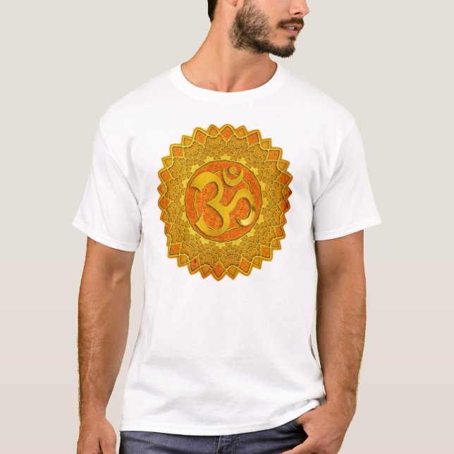Camiseta MANDALA OM - alaranjado (Frente)