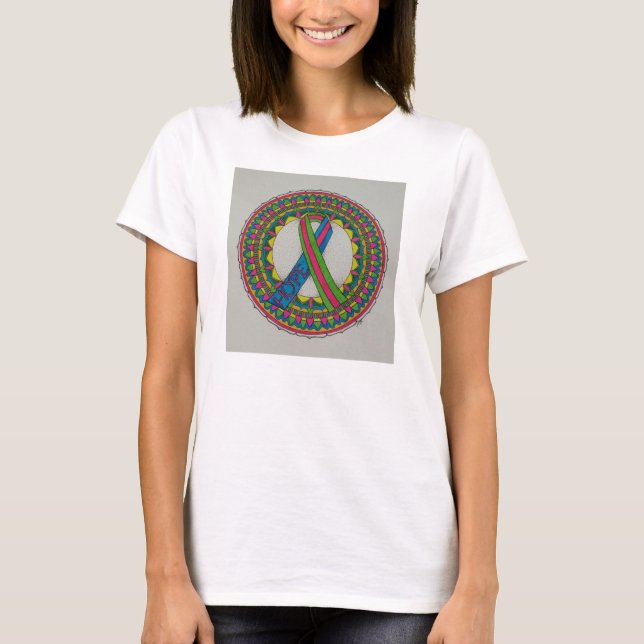 Camiseta Mandala para o cancro da mama metastático (Frente)