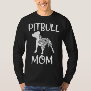 Camiseta Mandala Pitbull Mamãe Mulher Pit Touro Feita