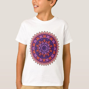 Camiseta Mandala roxa e rosa