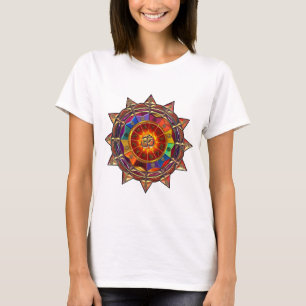 Camiseta Mandala simbólica Dourado de Sun