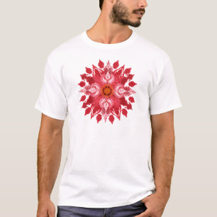 Camiseta Mandala solar de paisley vermelho