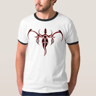 Camiseta Mandalá Tribal Ornado Preto e Vermelho de Elefante