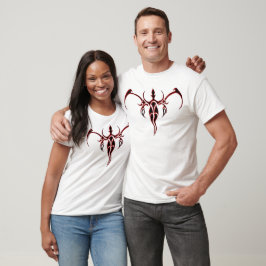Camiseta Mandalá Tribal Ornado Preto e Vermelho de Elefante