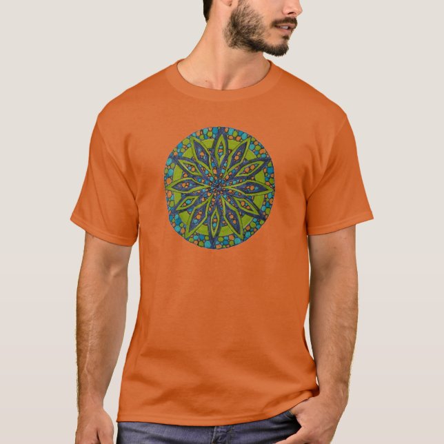 Camiseta Mandala Verde/Azul (Frente)
