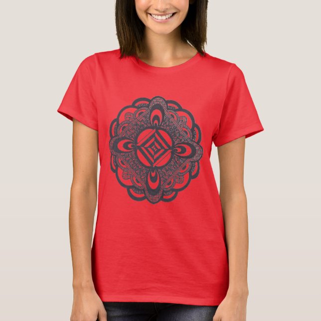 Camiseta Mandala vermelha (Frente)