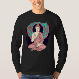 Camiseta Mandalá Zen Buda Estilo Espiritual Asiático Medita
