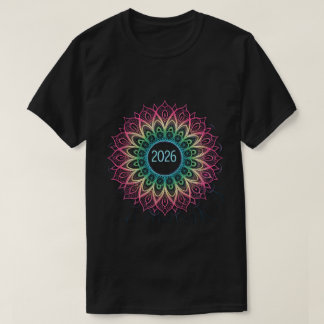 Camiseta Mandalala Fractal Psicodélico de 2026 com Neon