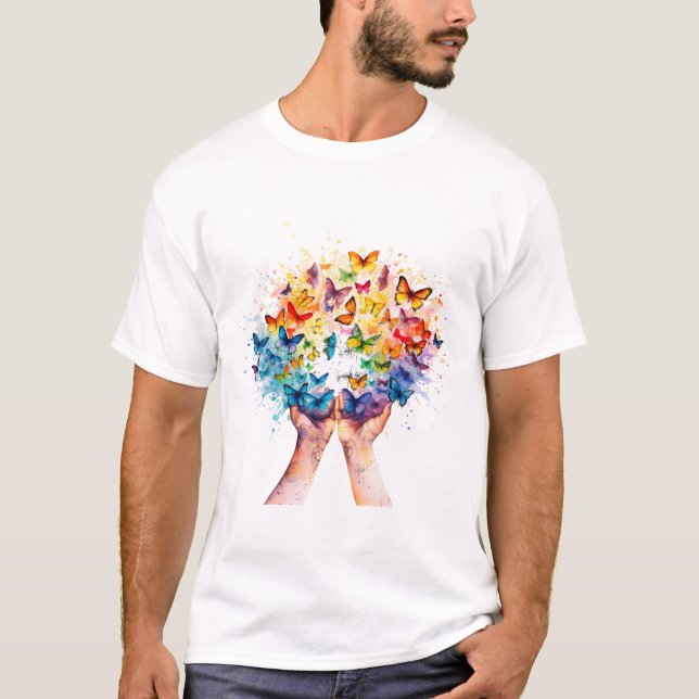 Camiseta Mandalas de Animais Iluminados - Watercolo Reflexo (Frente)