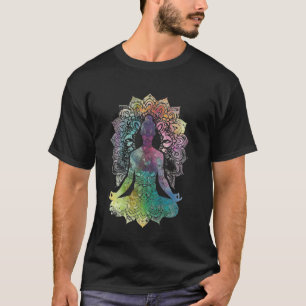 Camiseta Mandalas de Meditação Colorida Arte de Yoga Relaxa