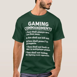 Camiseta Mandamentos de Jogos Piada de Aniversário de Video