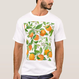 Camiseta Mandarina: Padrão Colorido Tropical