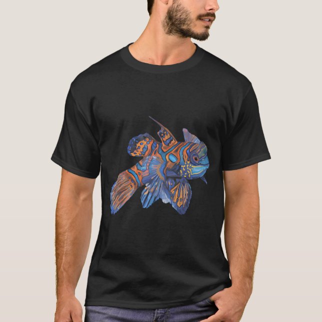 Camiseta Mandarinfish Aguarela (Frente)