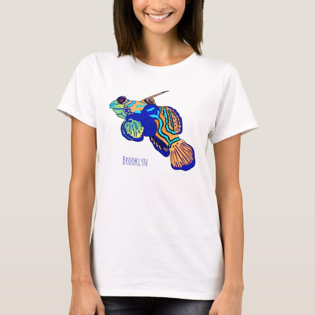 Camiseta Mandarinfish cartoon illustration (Frente)