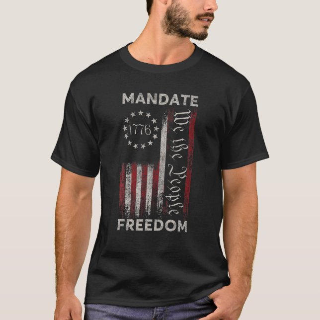 Camiseta Mandate Liberdade Médica Eu Não Cumprirei (Frente)