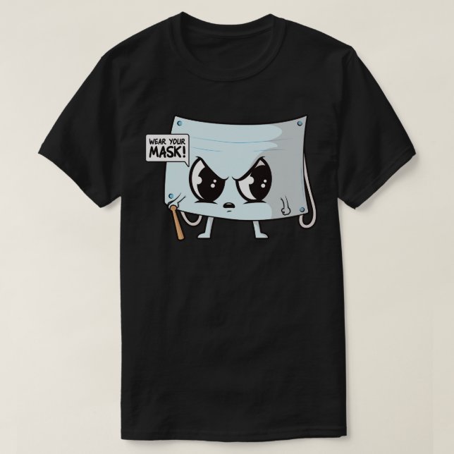 Camiseta Mandato de máscara engraçado (Frente do Design)