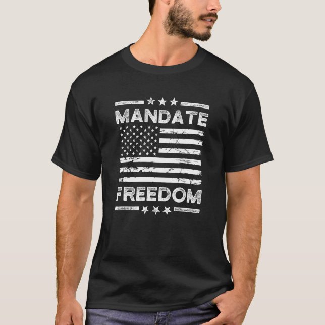 Camiseta Mandato Liberdade Sinalizador Americano Apoio Médi (Frente)