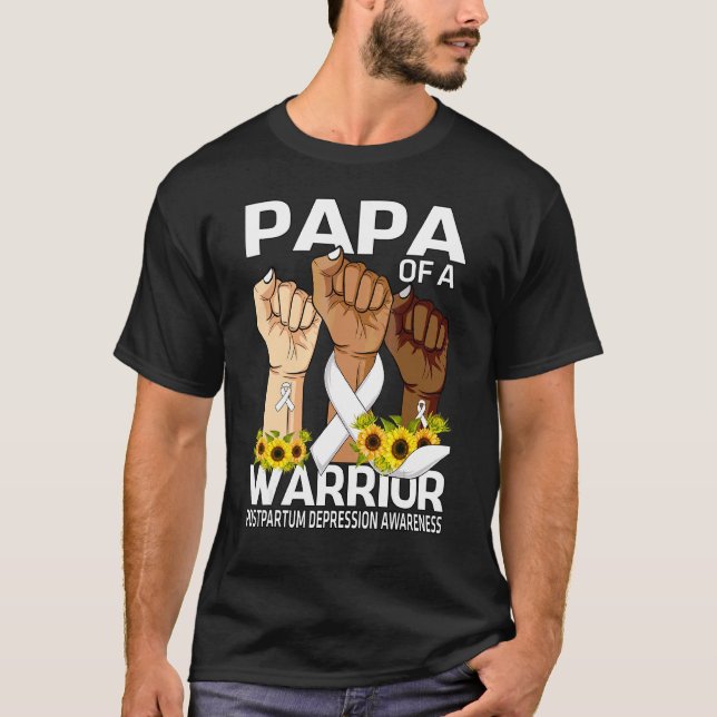 Camiseta Mande O Papá De Um Guerreiro Pós-Parto, Com Conhec (Frente)