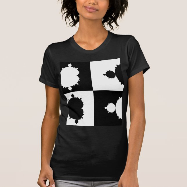 Camiseta Mandelbrot preto e branco (Frente)