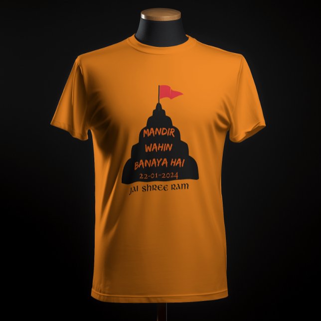 CAMISETA "MANDIR WAHIN BANAYA HAI" JAI SHAM (Criador carregado)