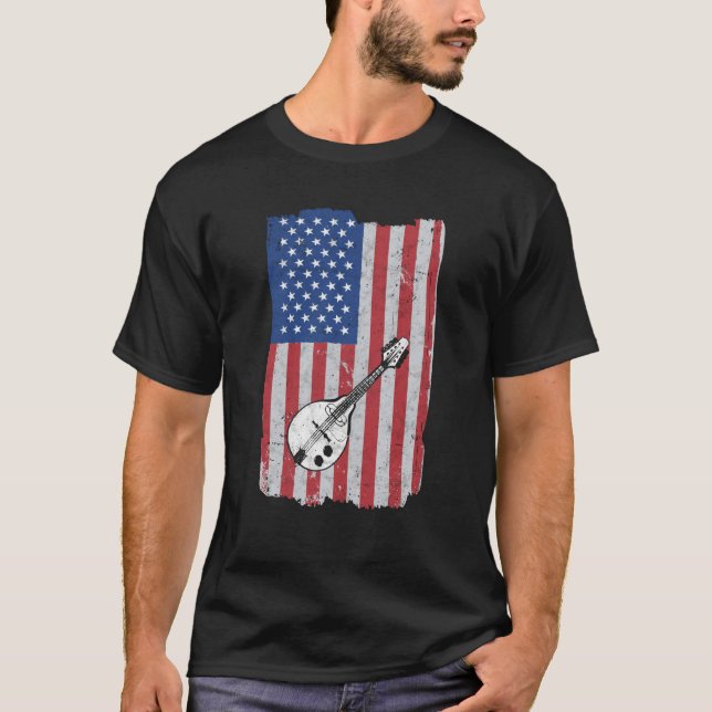 Camiseta Mandolin Dos Eua Sinalizador Mandolinista (Frente)
