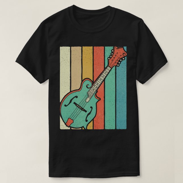Camiseta Mandolin Lover Player Funky Retro Bluegrass Mandol (Frente do Design)