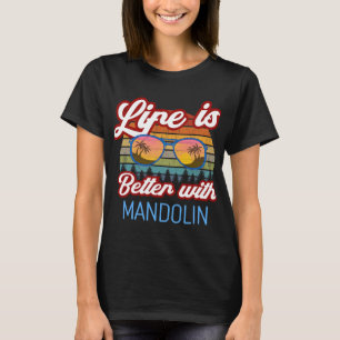 Camiseta Mandolin Lover Retroativo O Design sunset Life é M