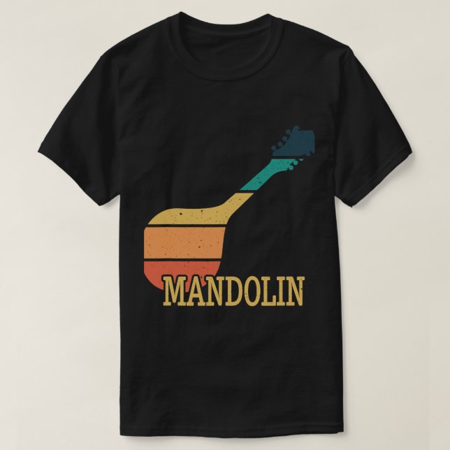 Camiseta Mandolin Lover Vintage Silhouette Mandolin (Frente do Design)