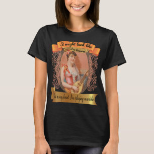 Camiseta Mandolin Lover Womens, mas em meus pensamentos, es
