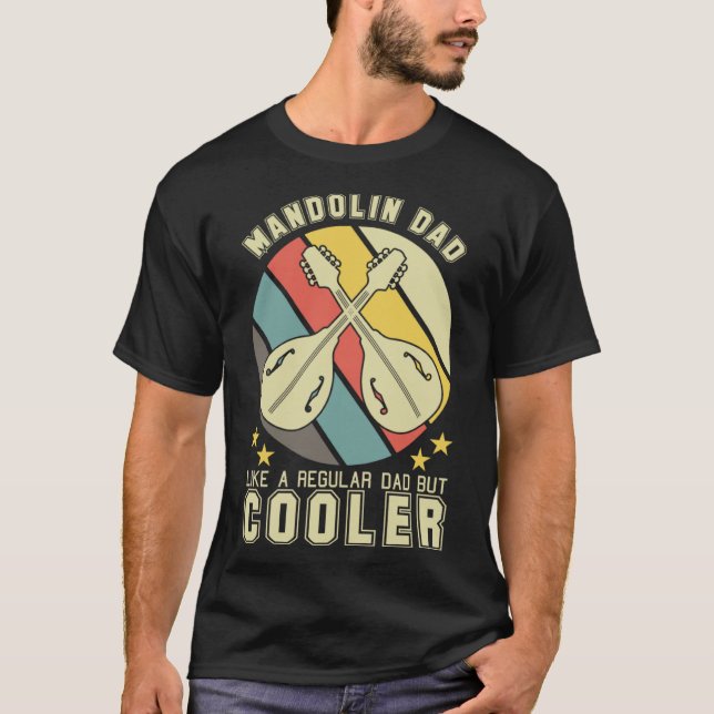 Camiseta Mandolin Padre Retro Instrumento Musical Stri (Frente)