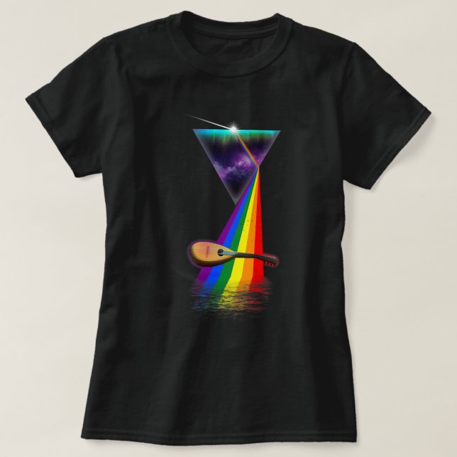 Camiseta Mandolin Vintage Retro Prism Mandolin (Frente do Design)