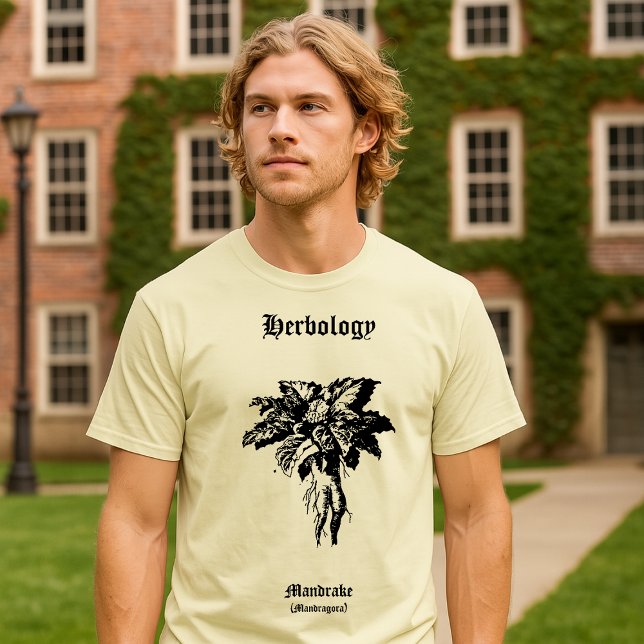 Camiseta Mandrake Root Vintage Woodcut Botanical Art (Criador carregado)