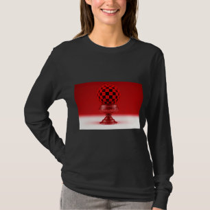 Camiseta Mandy Bola Preto e Vermelho em Base Rosa Metálica