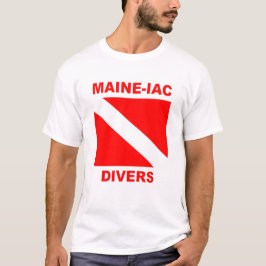 Camiseta Maneiac Divers Dive Flag Logotipo Clássico T-shirt