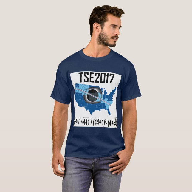 Camiseta Maneira 2017 Eclipse-nova solar total de escrever (Frente Completa)