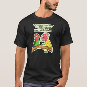 Camiseta Maneira do papagaio e do pássaro do Lovebird que