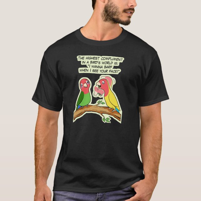 Camiseta Maneira do papagaio e do pássaro do Lovebird que (Frente)