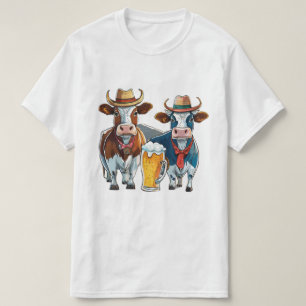 Camiseta Maneira e Divertida de Vacas e Cerveja!