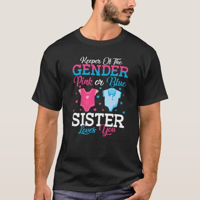 Camiseta Maneira Rosa Ou Azul Que Mantém A Irmã Do Gênero L (Frente)