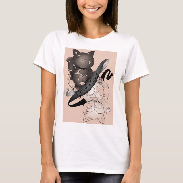 Camiseta Maneki Neko Gata Boa Sorte (Frente)