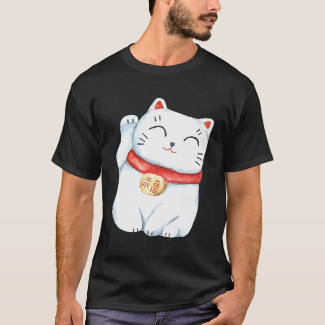 Camiseta Maneki-Neko Gato Lucky (Frente)