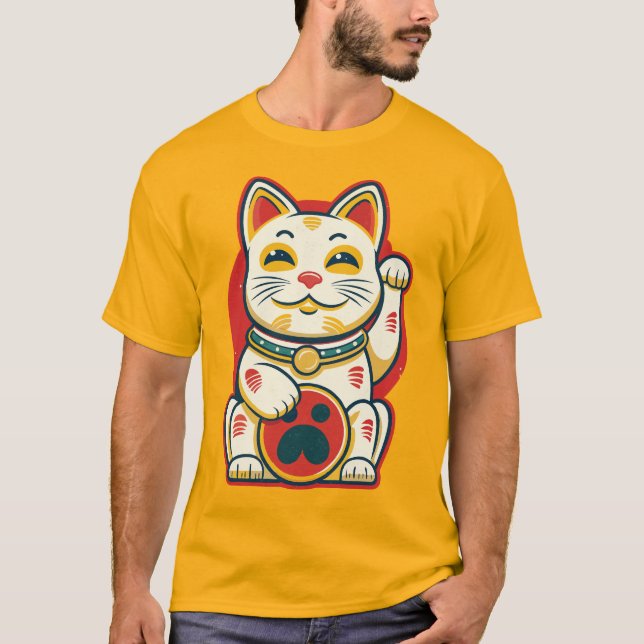 Camiseta Maneki Neko - Gato Sortudo (Frente)