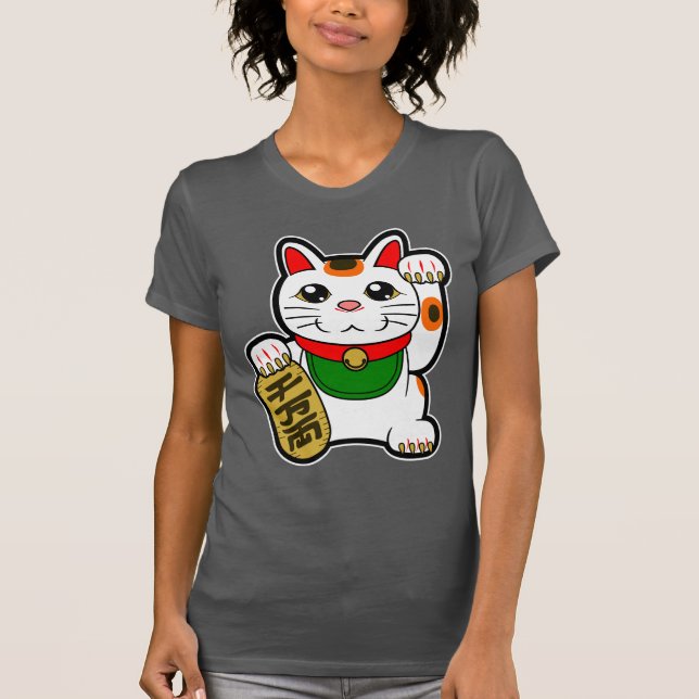 Camiseta Maneki Neko: Gato Sortudo Japonês (Frente)