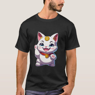 Camiseta Maneki neko Gato Sortudo Que Salva Gato Direto