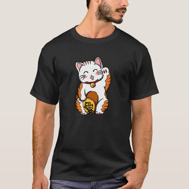 Camiseta Maneki Neko Lucky Cat Chinês (Frente)