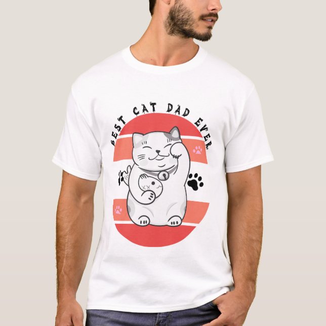 Camiseta Maneki Neko Lucky Cat Dad Father's Day (Frente)