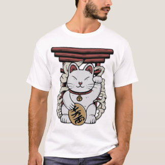 Camiseta Maneki-Neko Lucky Cat Japonês
