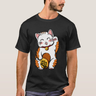 Camiseta Maneki Neko Lucky Fortune Cat Chinês